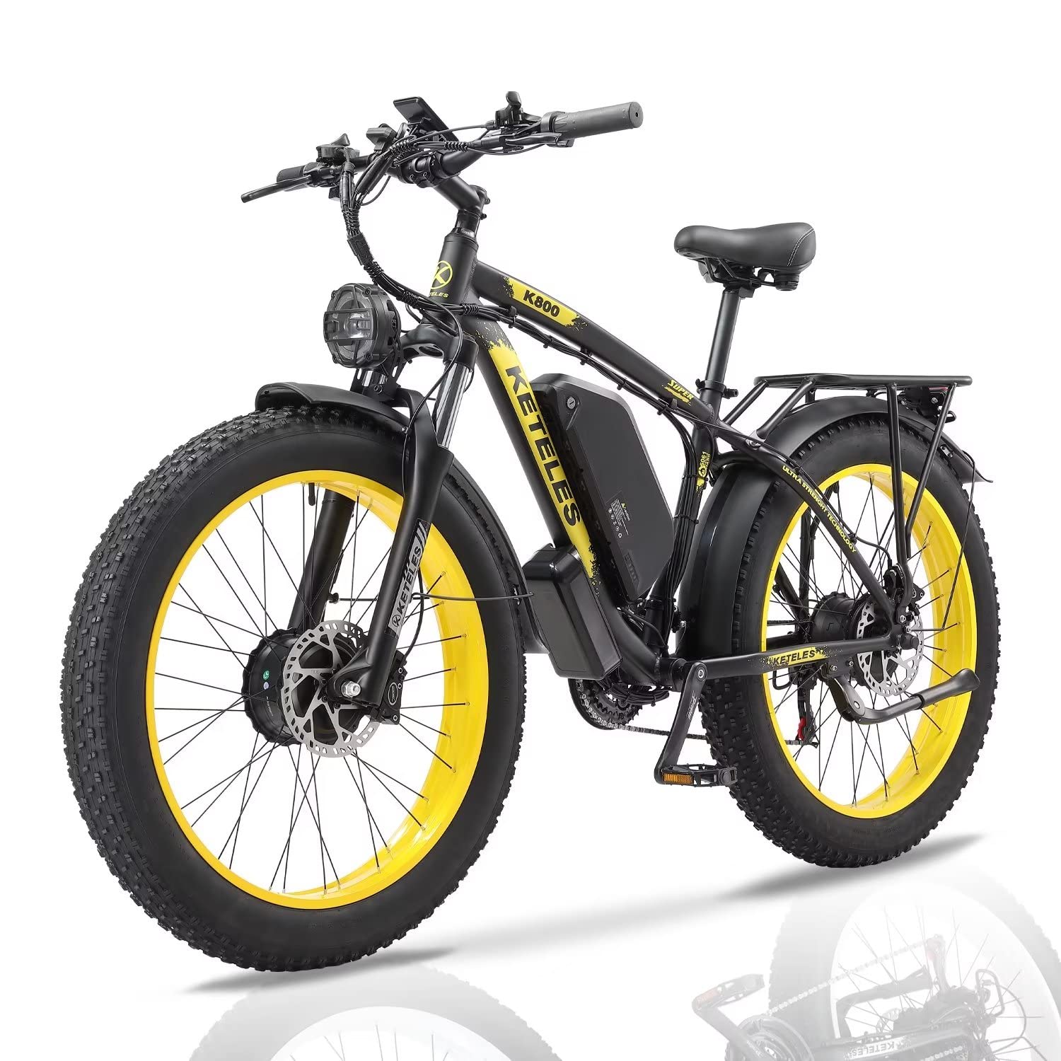 VNUVCOE Electric Bike for Adults 2000W ebike 35MPH Ebike Electric Bicycle AWD Dual Motor Electric Mountain Bike 26" Fat Tire E-Bike with 48V 23AH Removable Battery, 21-Speed