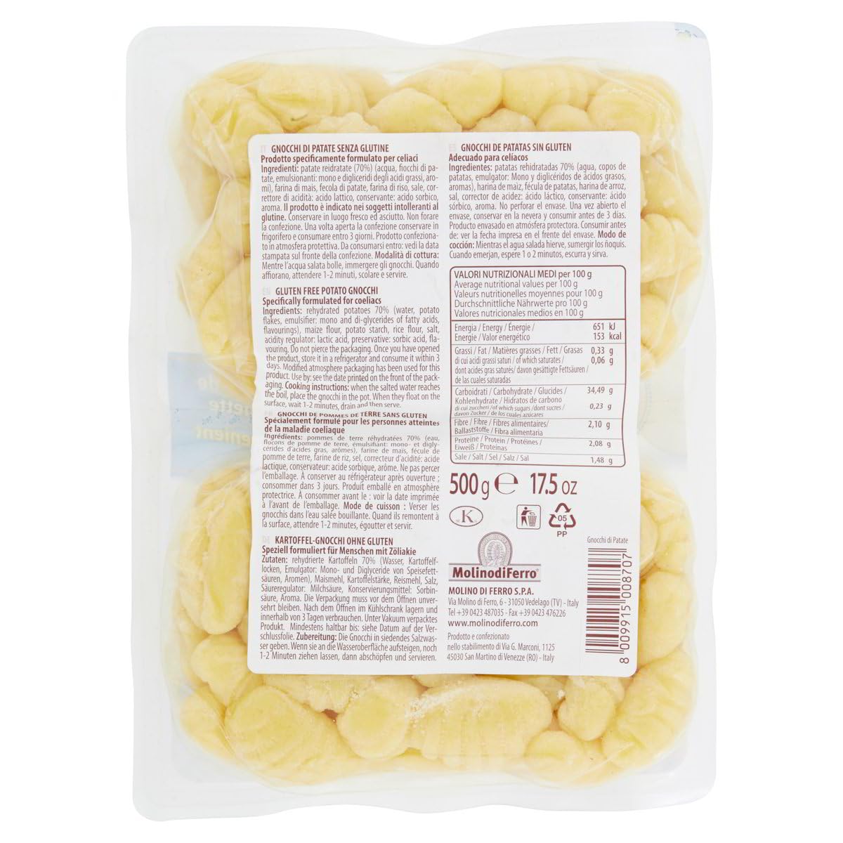 Le veneziane Gnocchi di patate UHT senza glutine 500g + Italian Gourmet polpa 400g
