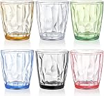 Hedume Ensemble de 6 Verres à boire en plastique haut de gamme, 6 Couleurs 10.5 Coupes à tumbler empilables Oz, BPA Gratuit