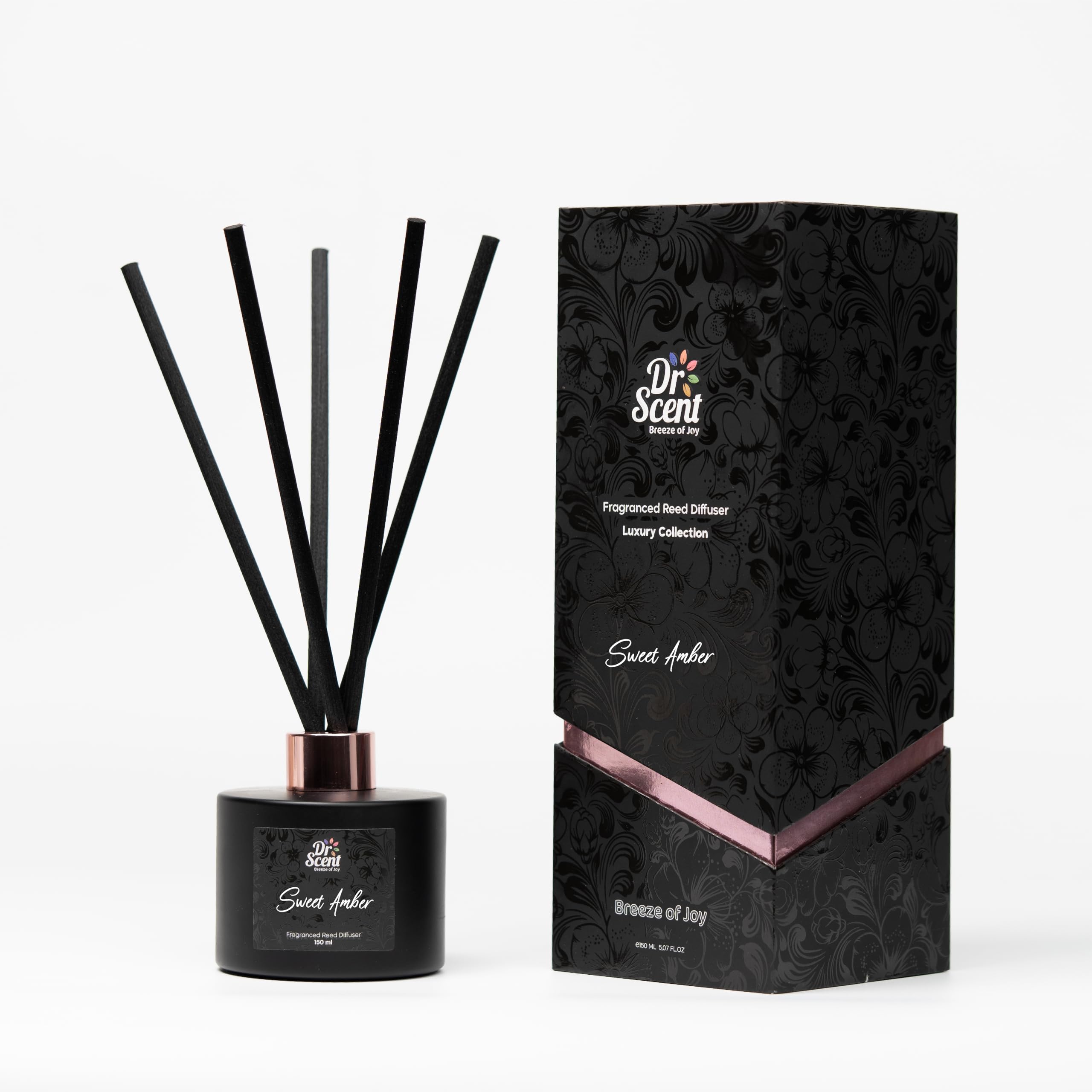 Dr Scent Breeze of Joy Reed Diffuser | A Symphony of Joyful Scents for Your Space - 150ml (SWEET AMBER)