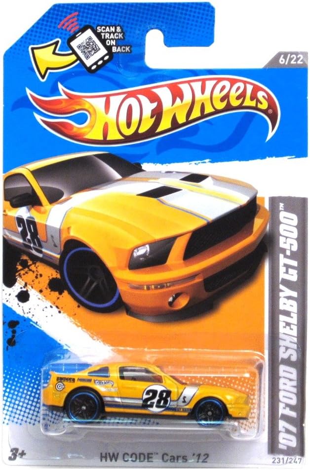 2012 Hot Wheels HW Code Cars '07 Ford Shelby GT-500 Yellow #231/247