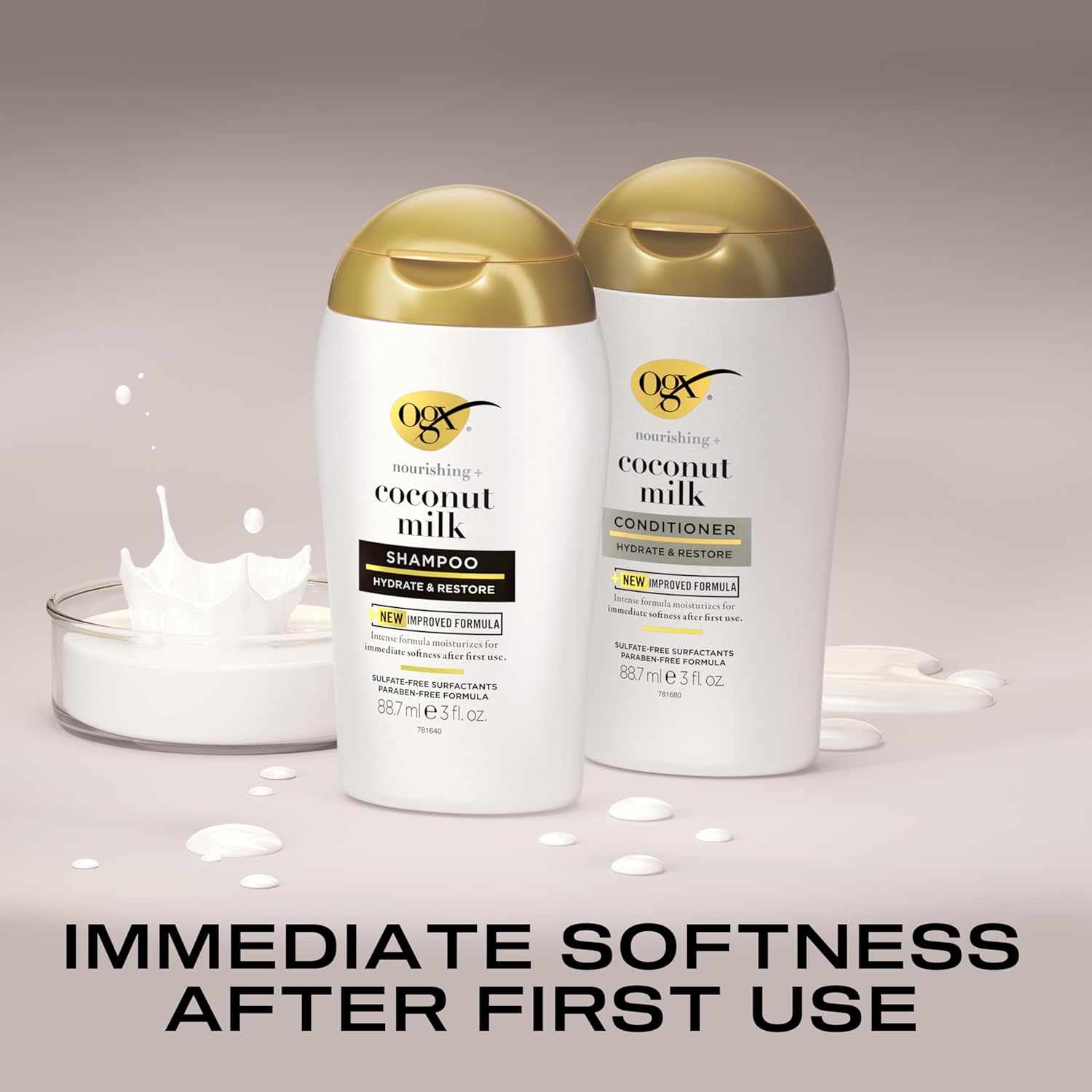 OGX Giftset Nourishing + Coconut Milk Shampoo & Conditioner & Extra Strength Damage Remedy + Coconut Miracle Oil Penetrating Hair Oil (3pc Hydration Set) - Image 2