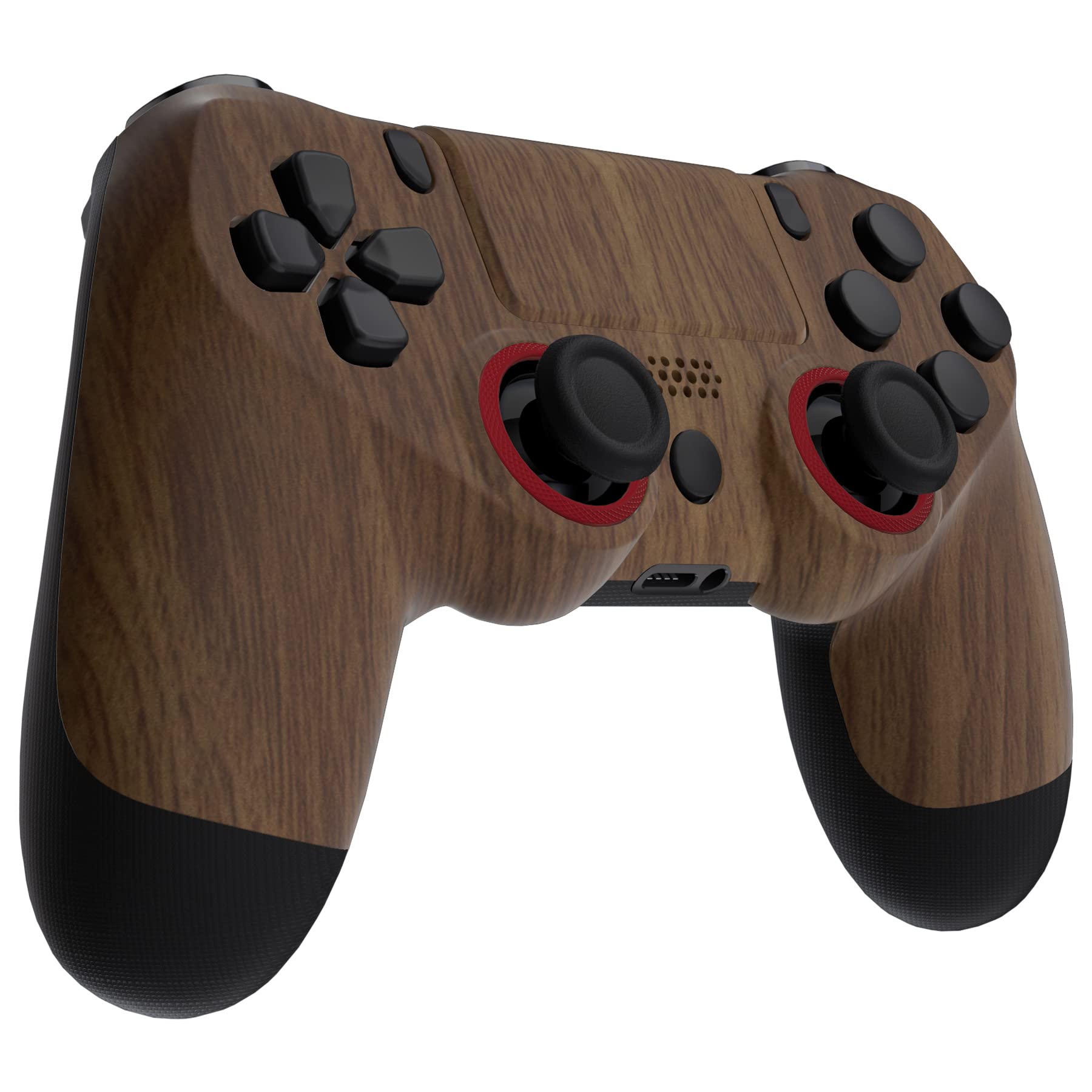 eXtremeRate Cover Custodia Touchpad Compatibile con ps4 PRO Slim Controller,Ghost Copertura Frontale Case Scocca Touchpad Compatibile con ps4 Joystick JDM-040/050/055-Venatura del Legno