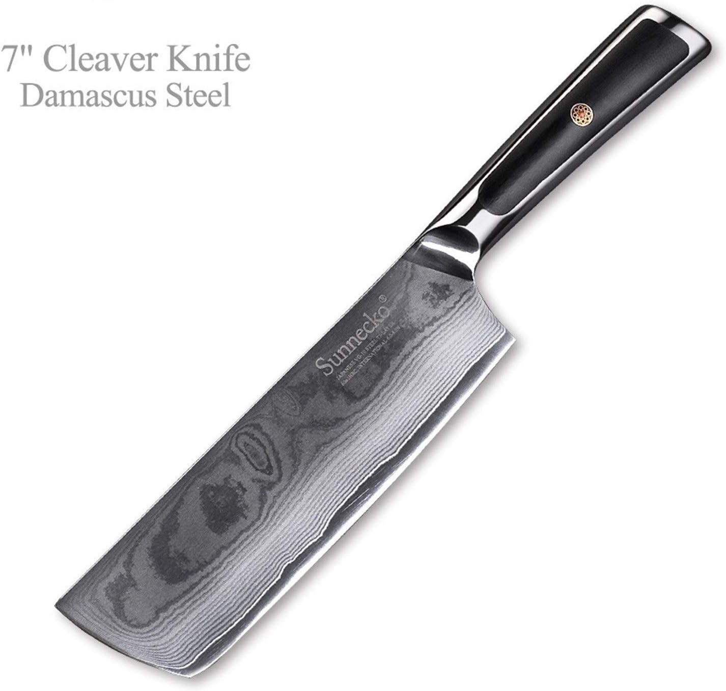 Damascus Kitchen Knives Set Gift Box Chef Slicing Utility Paring Knife VG10 Steel G10 Handle Sharp Cutter(8pcs Knife Set A)