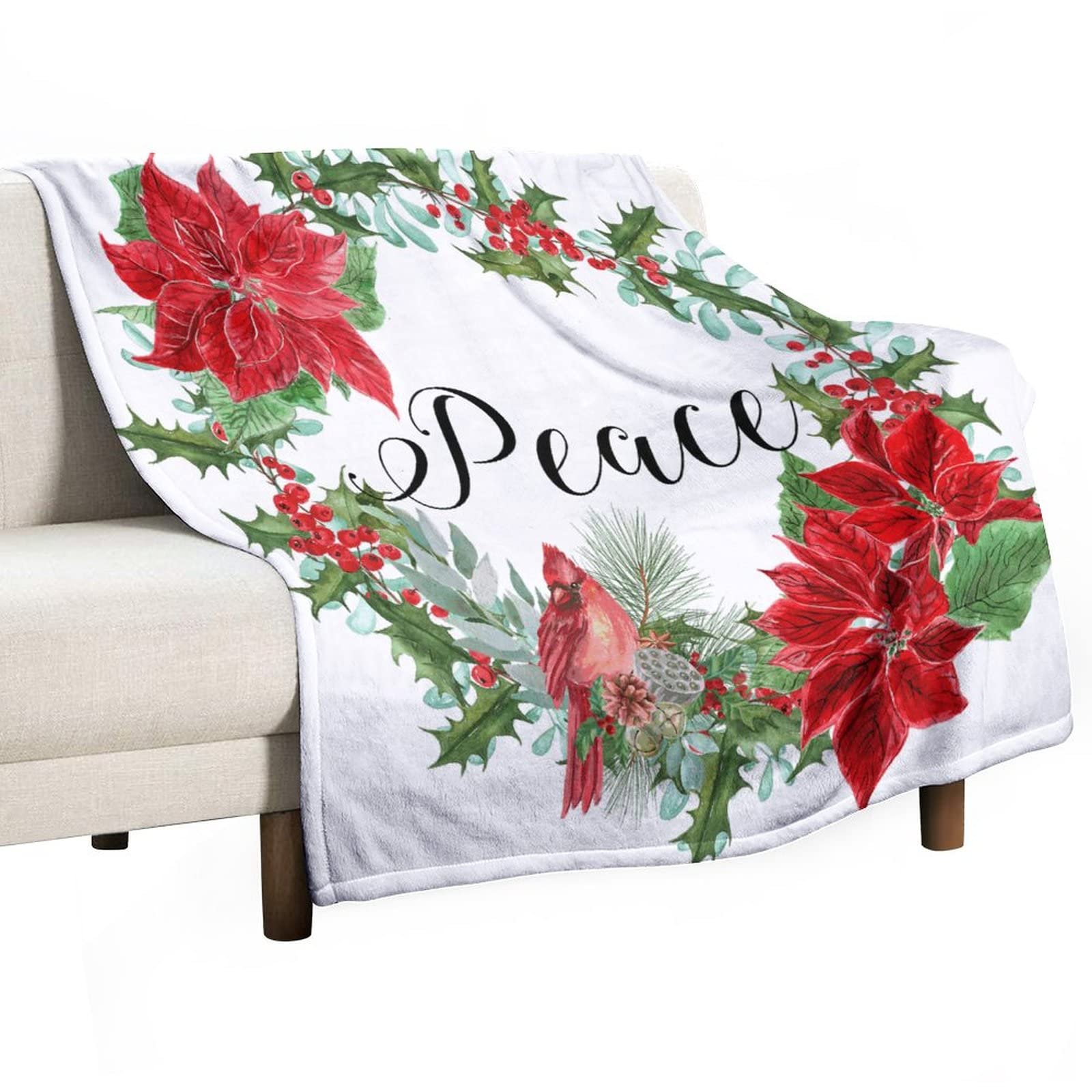 Couverture flanelle double face motif cardinal de qualité supérieure pour une chaleur durable