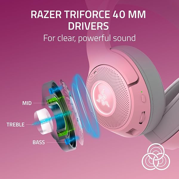 Razer Kraken Kitty V2 BT Wireless RGB Headset: Chroma RGB Kitty Ears & Earcups - Bluetooth 5.2-40 mm Drivers - Noise-Cancelling Mics - Lightweight - 40 Hr Battery w/Type C Charging - Quartz Pink - 4