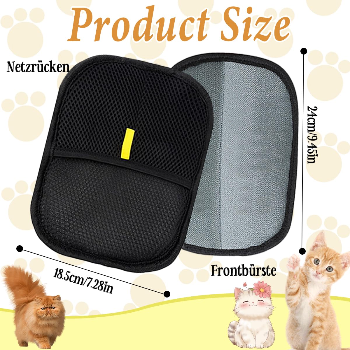 MQIAN Fell Magnet Handschuh, Pefellhandschuhe Katze, Tierhaarentferner Handschuh, Handschuh Katzenhaare, Pet Handschuh, Hair Remover Glove für Hunde und Katzen, 2 Stück Haustier