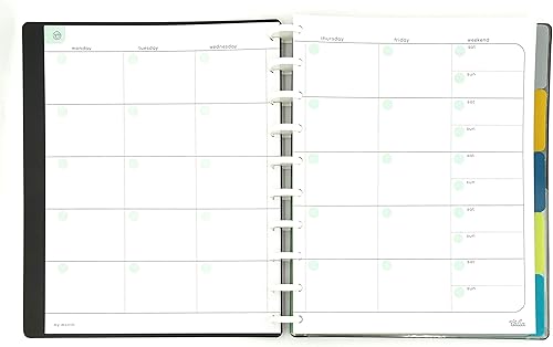 Vista 64 de Talia - Agenda personalizable con aros, (Fireworks Deep Lake, con discos Deep Lake, tamaño mediano (7.5 x 9.75 pulgadas).