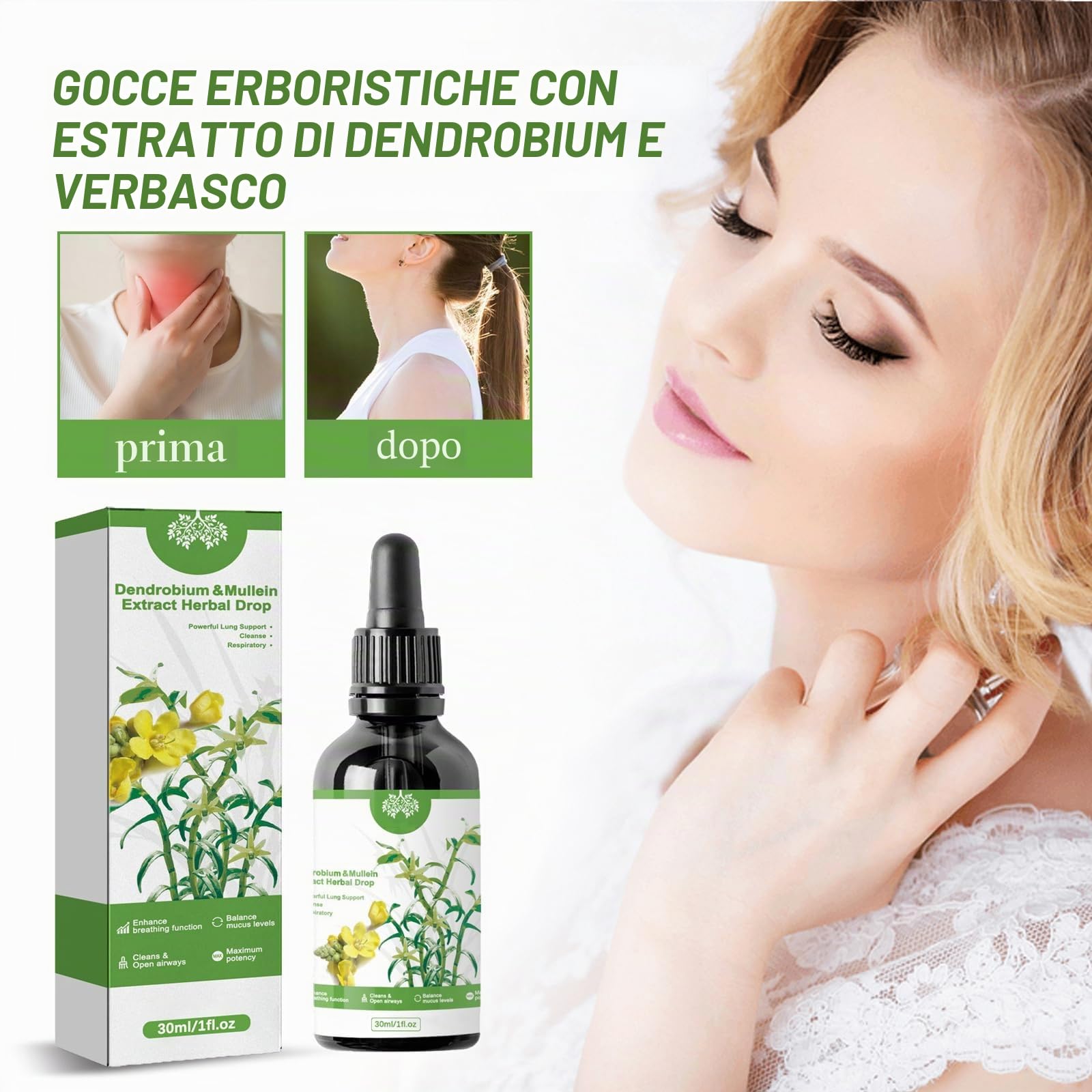 Potente pulizia polmonare,Gocce di estratto di verbasco,Essenza di erbe polmonari,Essenza di salute polmonare erba,Pulizia e protezione respiratoria,Potente pulizia dei polmoni