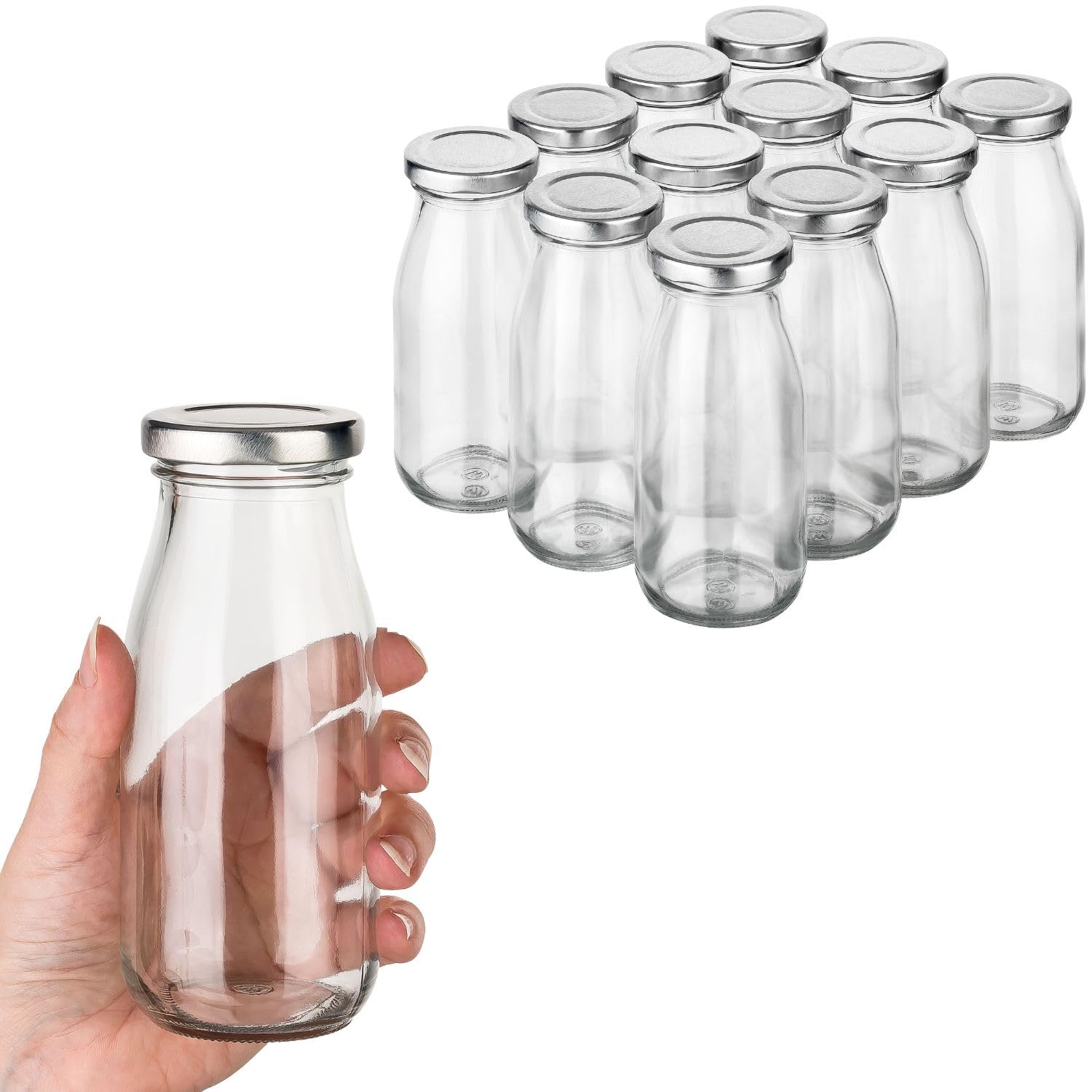 12x Milchflasche Glasflasche 250ml