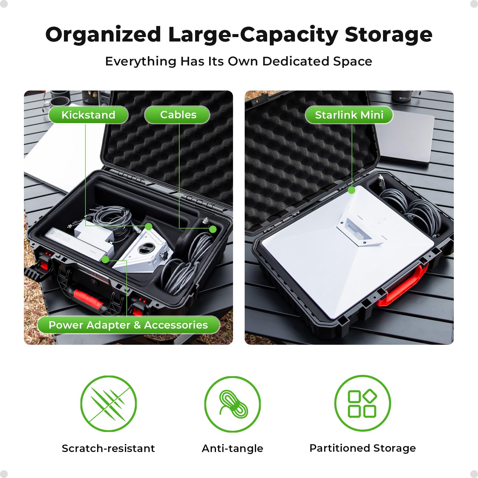 IP67 Wasserdichter Koffer für Starlink Mini, Heavy-Duty Hartschalenkoffer Stoßfest mit Maßgefertigter Einlage, Robuste Transportbox für Mini Dish & Zubehör