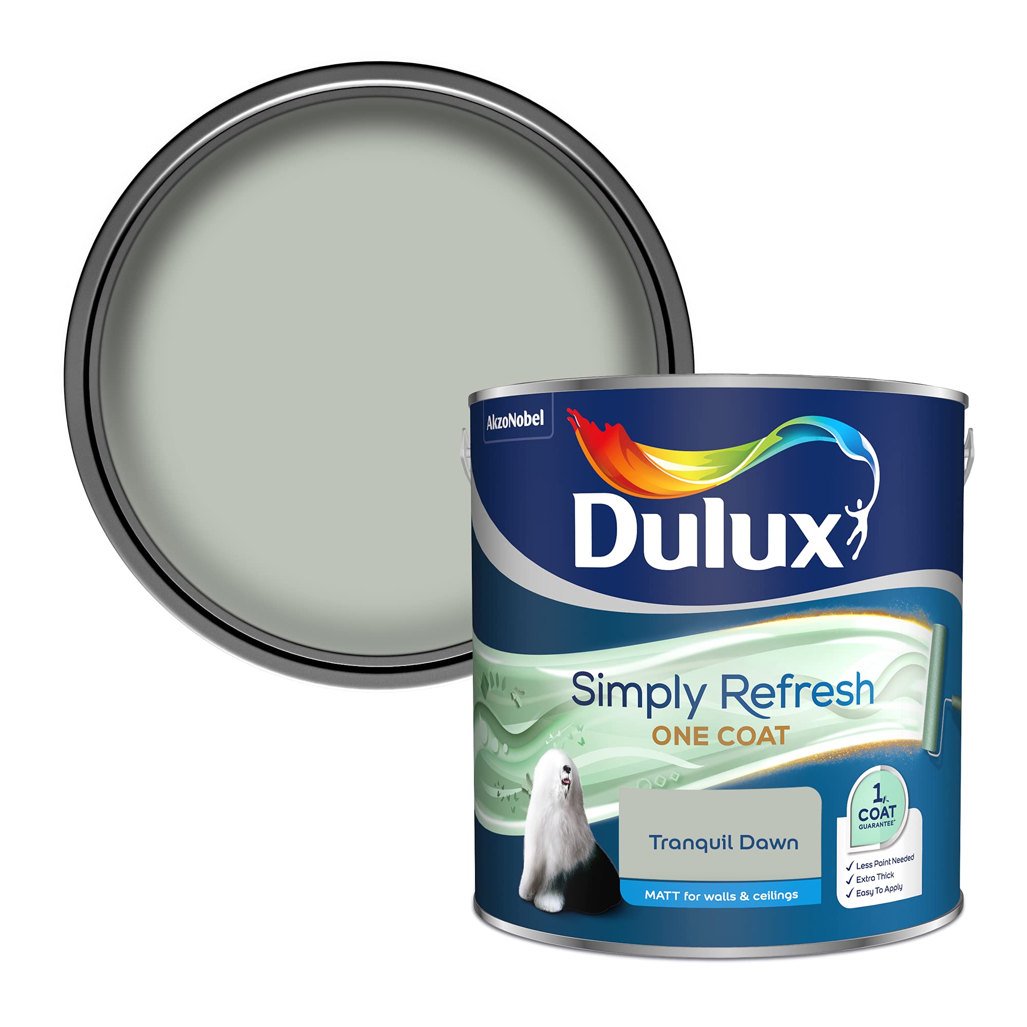 Dulux Tranquil Dawn Simply Refresh Matt Emulsion Paint, 5382889, - 2.5 L