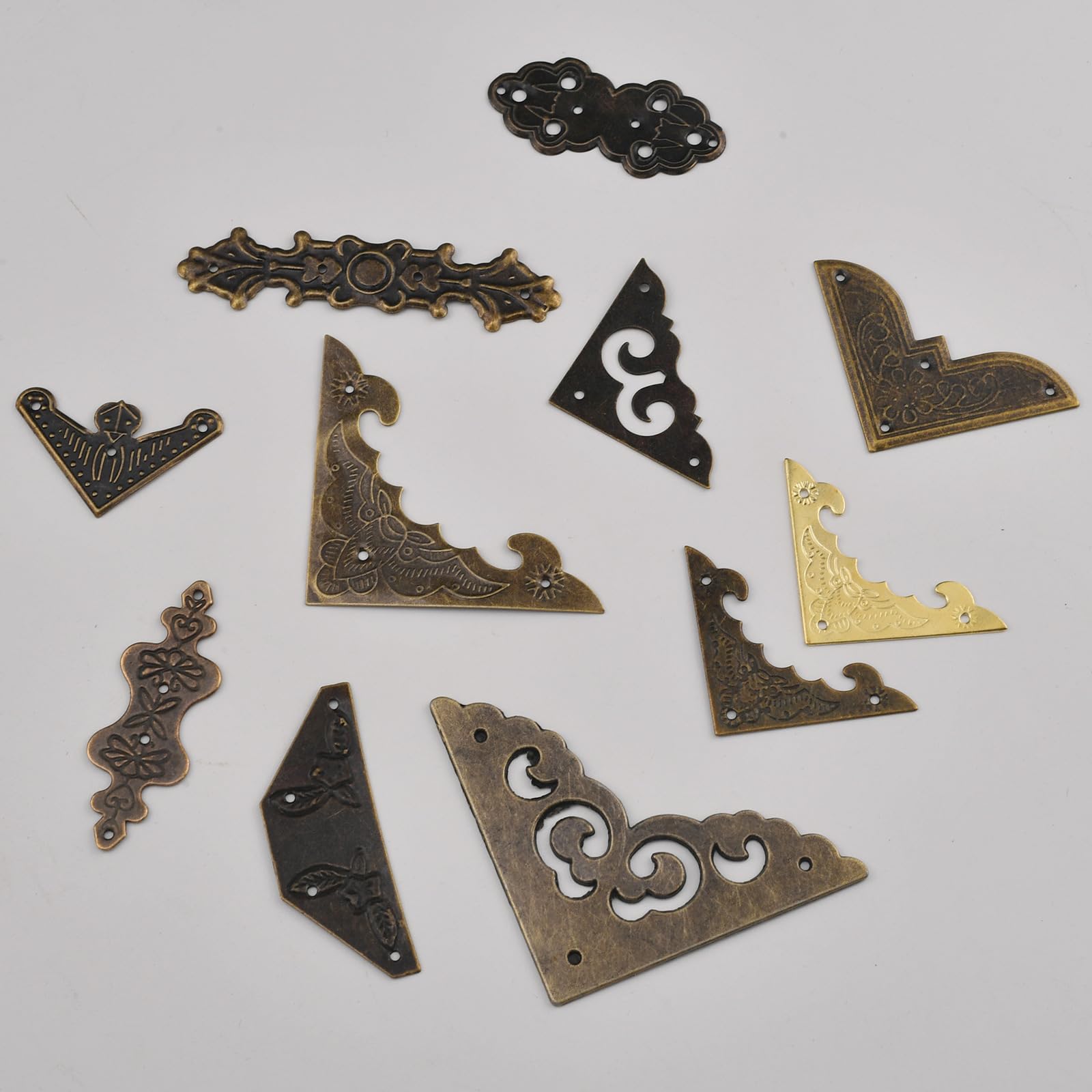 Narożniki książki z brązu | Brąz/Złoto 30/60 szt. 40-79mm Narożniki: Do scrapbookingu Albumy ze zdjęciami Zeszyty(Bronze 65mm,60PCS)