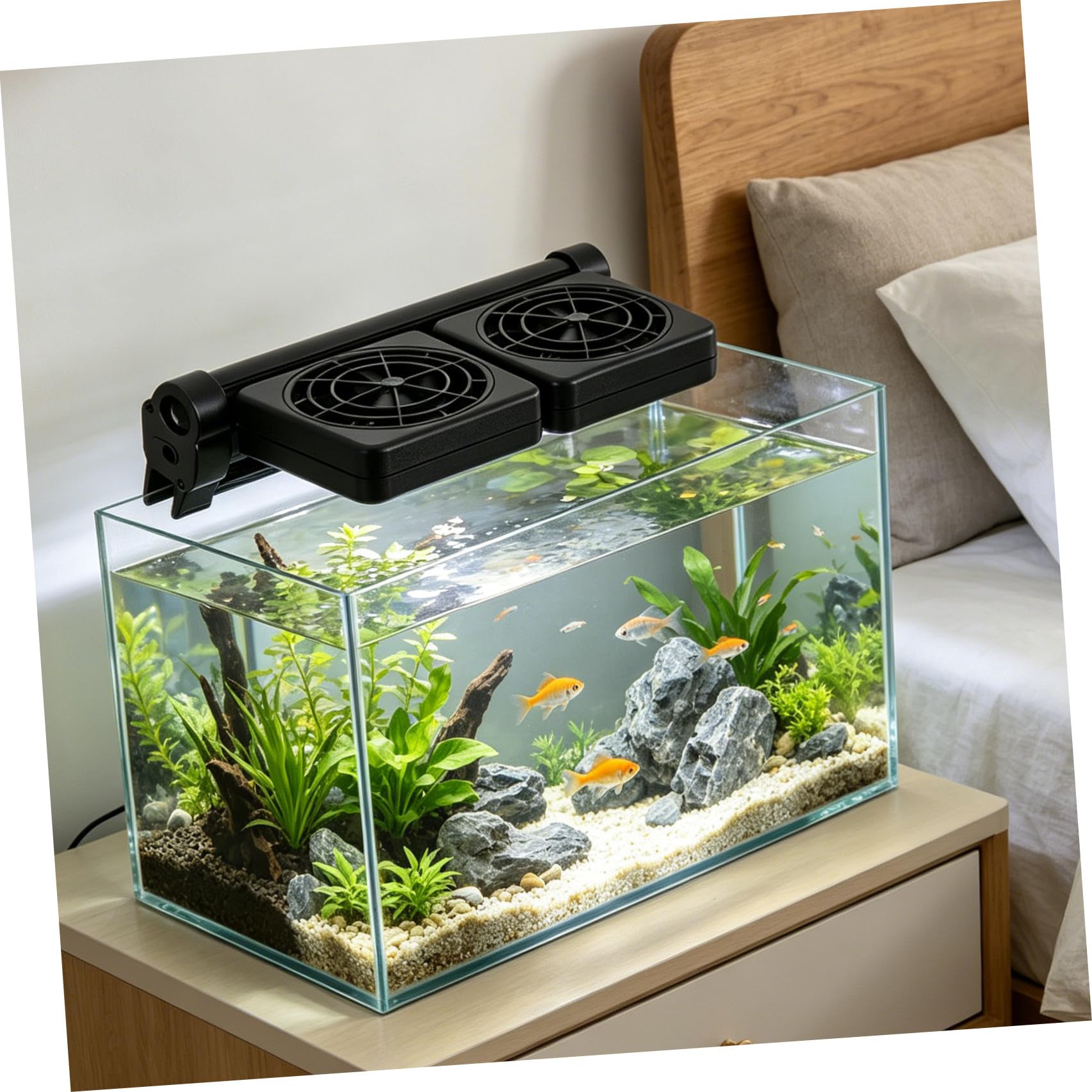 Ventilador para Acuario de 2 Cabezales, Silencioso, 2 X 1, 9w, Abs