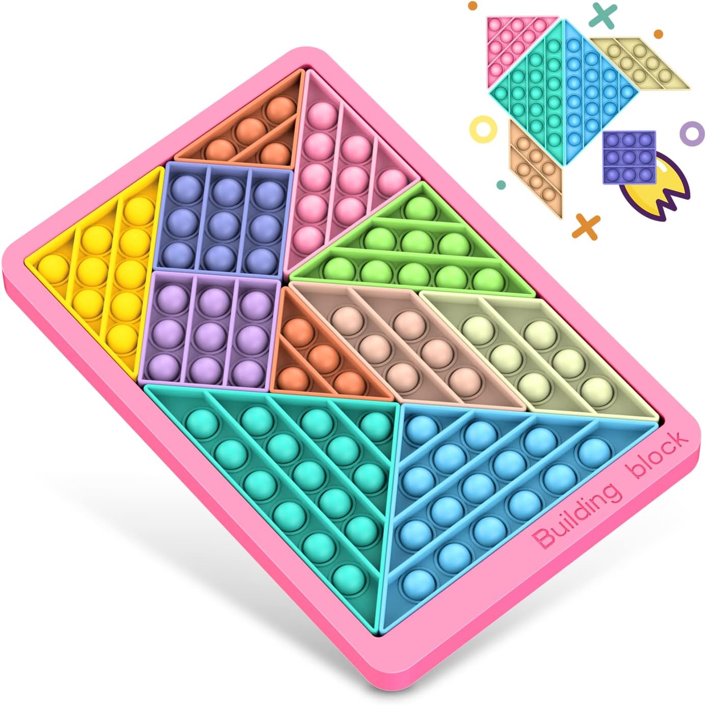 Fidget Toys - Push Pop Bubble Fidgets Sensory Toy for Autistic Children -  Stress Relief Toys to Relieve Anxiety and Autism, Big Size Tangram  Geometric ...