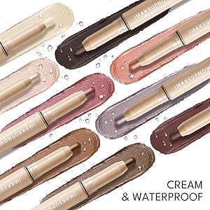 imakeupnow Cream Waterproof Eyeshadow Stick Set Shimmer Matte Eye Shadow Sticks 2PCS, Brightener Make Up Eyeshadow Pencil With Small Cosmetics Bag #J