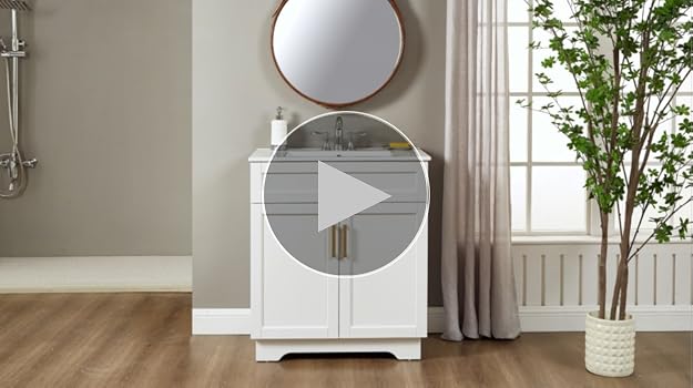 OLD CAPTAIN Bathroom Vanity With Ceramic Sink, Wooden Double