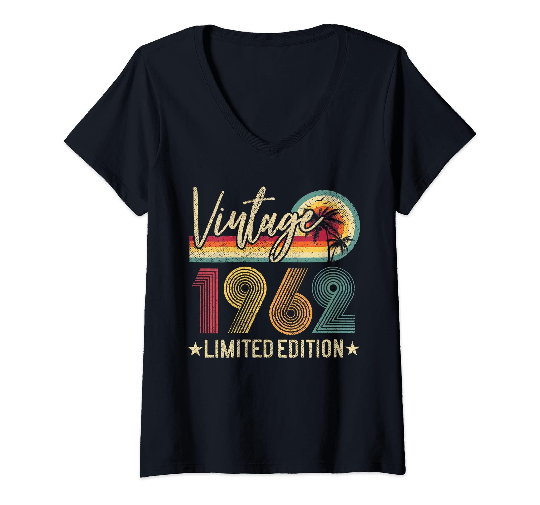 Womens Limited Edition 1962 60th Birthday Gift 60 Years Old Vintage V-Neck T-Shirt