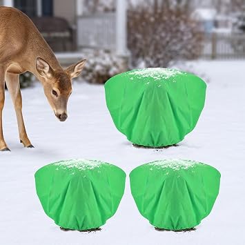 3Pcs 19.6x39.3" 70GSM Thick Plant Covers Freeze Protection for Winter Shrub