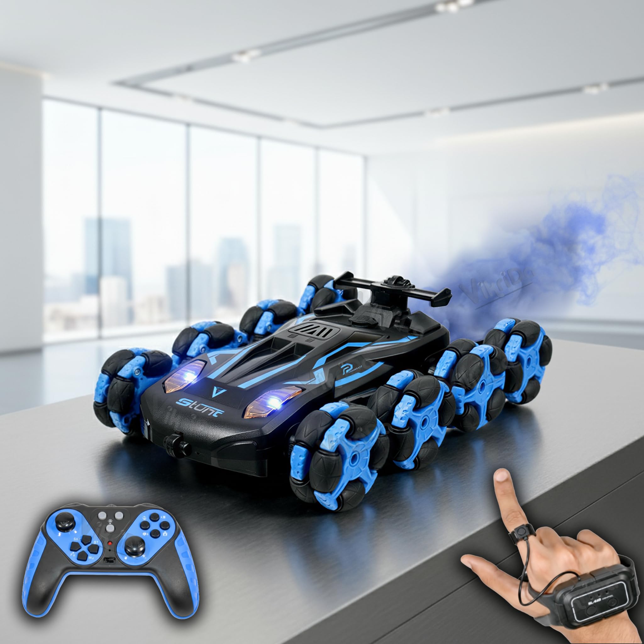 - Gesture Sensing Stunt Rc Cars, 8Wd Rechargeable Racing Drift Double-Sided Car, Hand Remote Control Crawler Toy for Boys 8 9 10 11 12 Year Old, Birthday Party Gifts for Kids - Multicolor