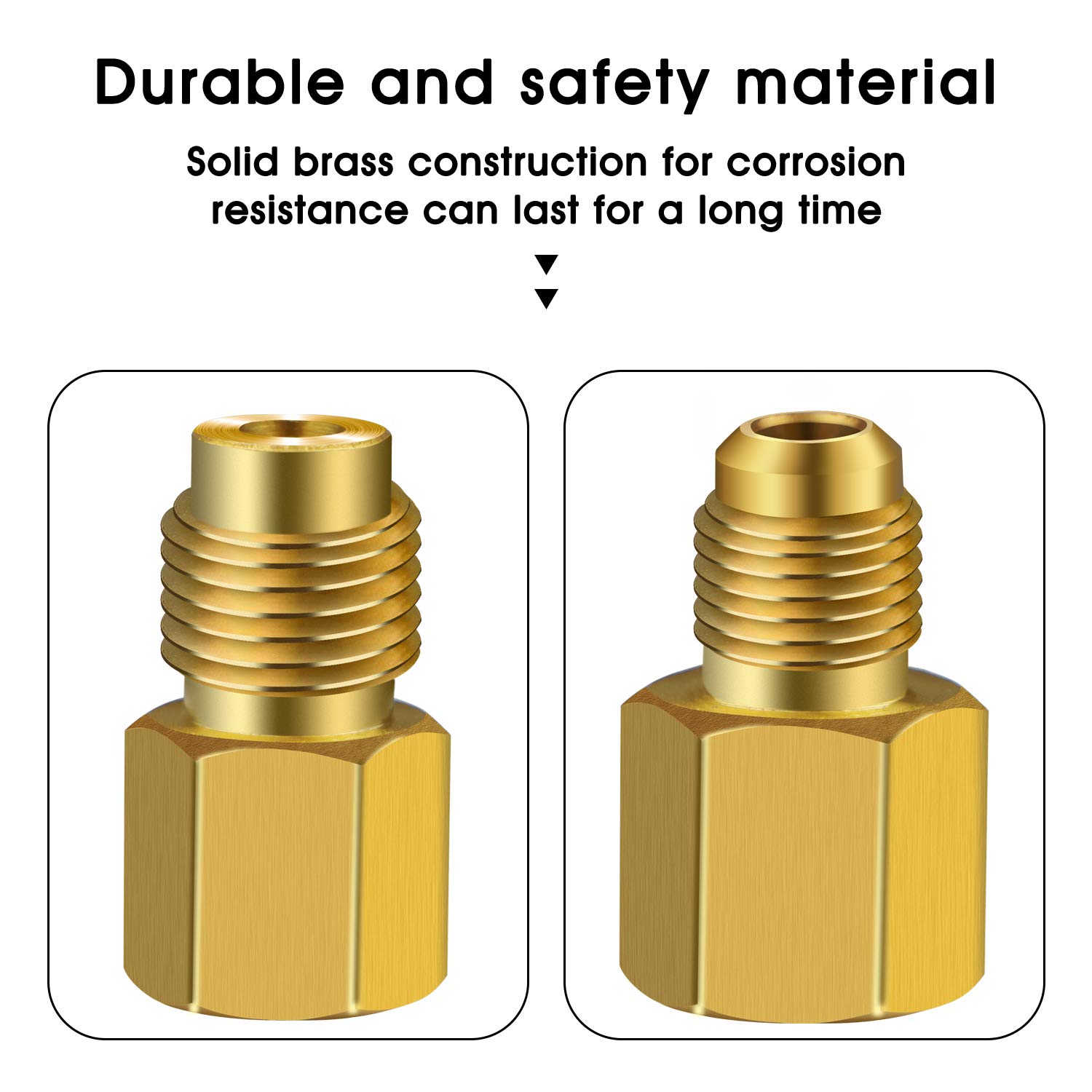 6-PC Refrigerant Adapter Set – 6014 & 6015 Brass Fittings For R134A, R12, Vacuum Pumps, AC Service