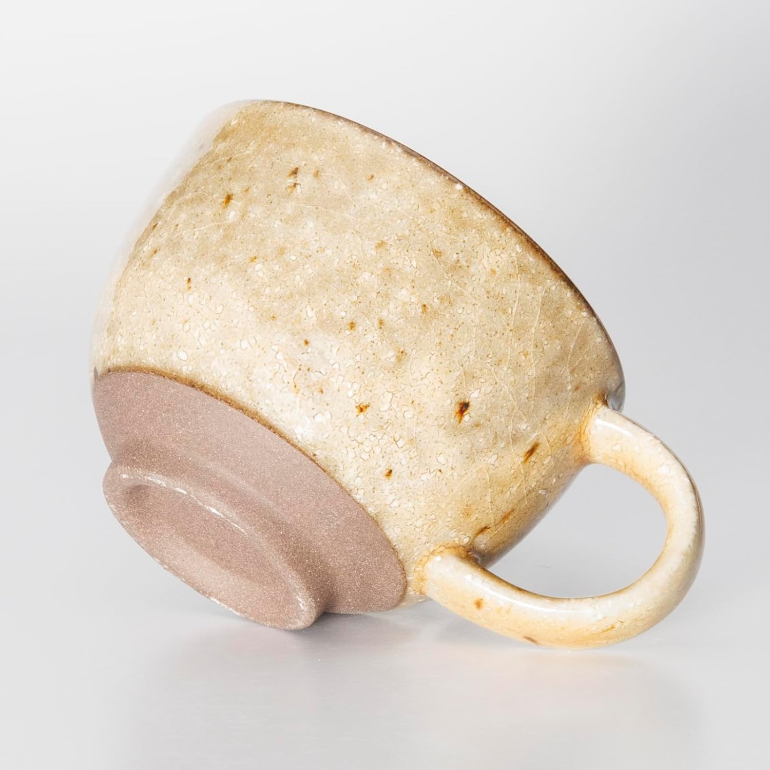 Mino Ware 502-10 Cup & Saucer Coffee Bowl Plate, Capacity Approx. 7.8 fl oz (200 ml), Kaiiragi, Brown, Made in Japan