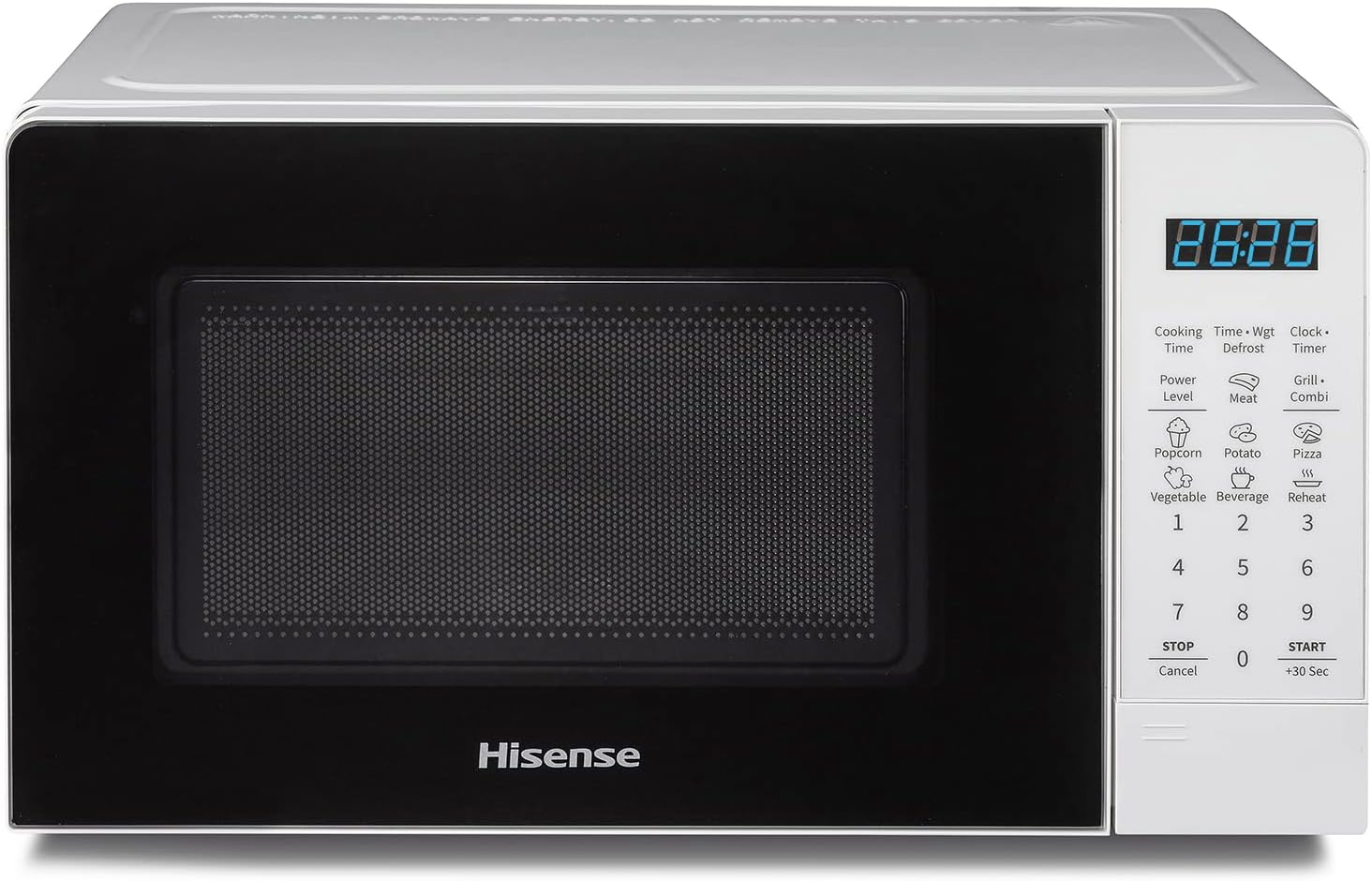 Hisense H20MOWS3G Libera installazione Forno Microonde Elettronico, Capacità 20 L, Potenza 700 W, Grill Potenza 900 W, Display Led con Comandi Touch, Bianco