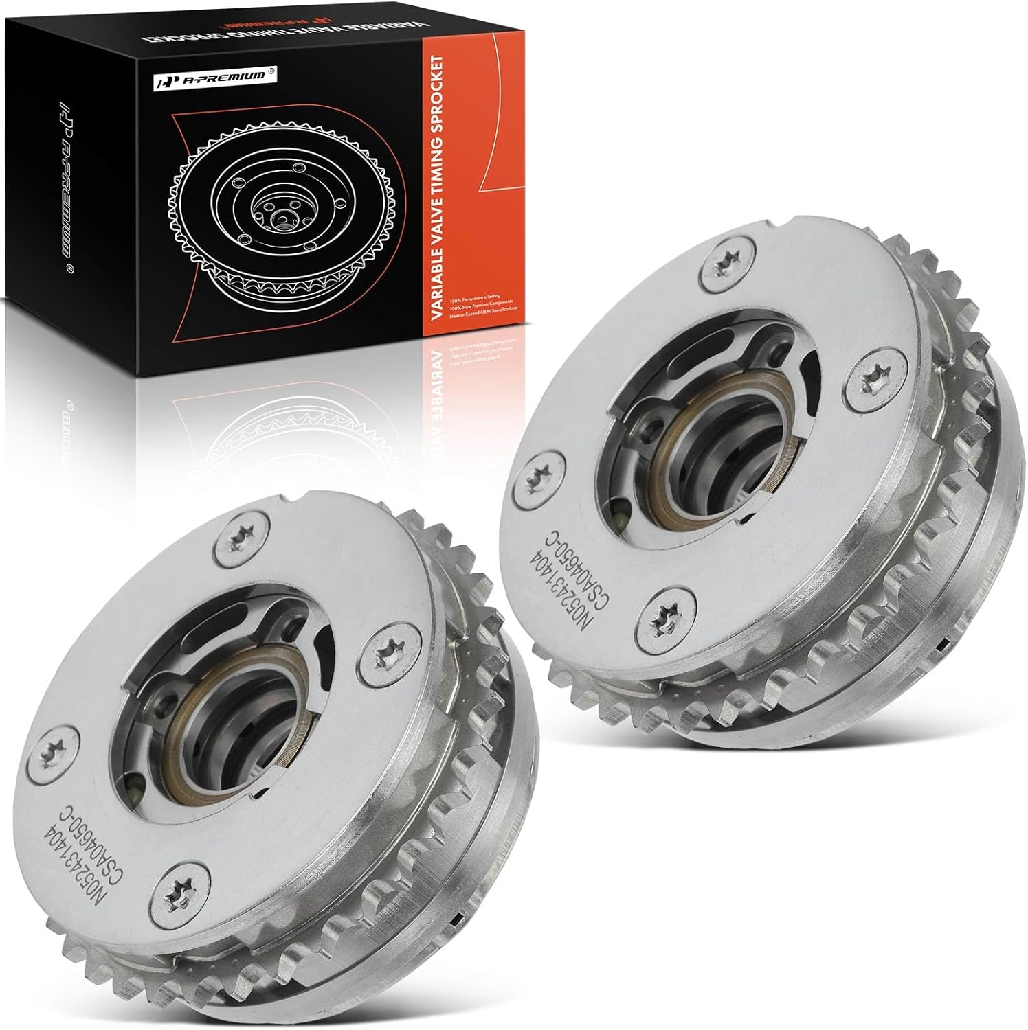 A-Premium Intake & Exhaust Variable Valve Timing (VVT) Sprocket Gear Camshaft Adjuster Compatible with Mini Cooper/Cooper Clubman 2016 & BMW 330e/340i/340i xDrive/740i 2016, X1/i8 2016-2017, 2-PC Set