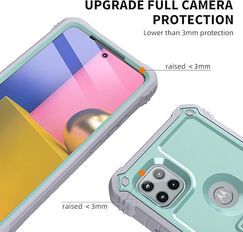 Miniatura 3 de DUOPAL Funda para Motorola Moto One 5G Ace, protección de grado militar a prueba de golpes con protector de pantalla HD de vidrio templado y soporte