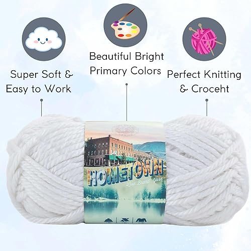 Miniatura 2 de Lion Brand Yarn Hometown Yarn Ashland Pine 135-180 (3 madejas) Same Dyelot Weight S Bulky #6 Paquete suave 100% acrílico con 1 bolsa Artsiga para