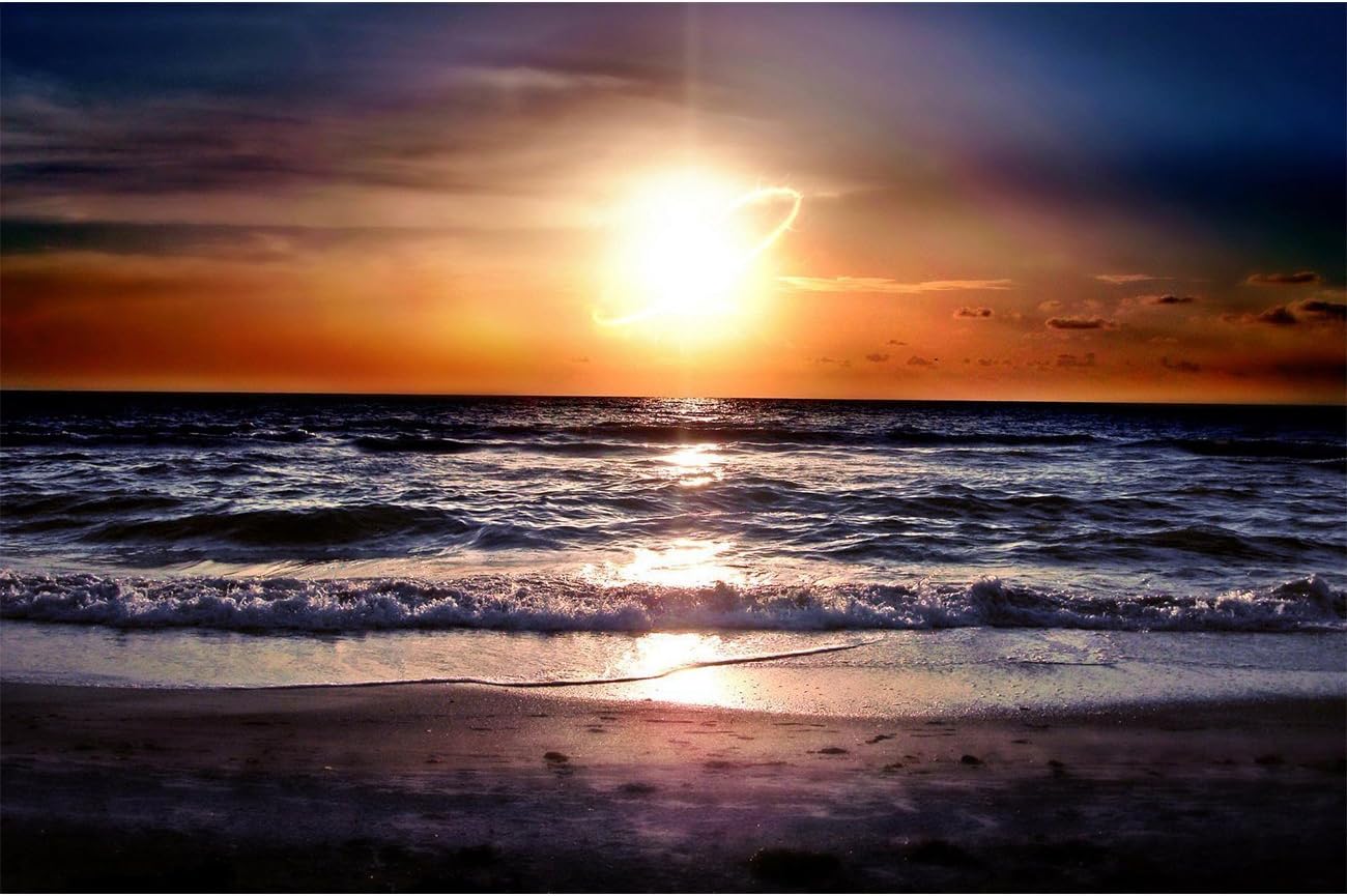 THF Full Drill Beautiful Diamond 5D DIY Diamond Painting 3D Embroidery Cross Stitch Rhinestone Mosaic Painting Home Decor Seaside Sunset 35X45CM
