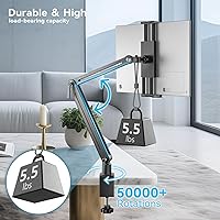 Vista 6 de Mount Soporte para Tablet/Portable Monitor/Ereader - Strong Bearing Weight over 5.5lbs with Built-in Adjusting Wrench with 360°Rotate Base Fits for