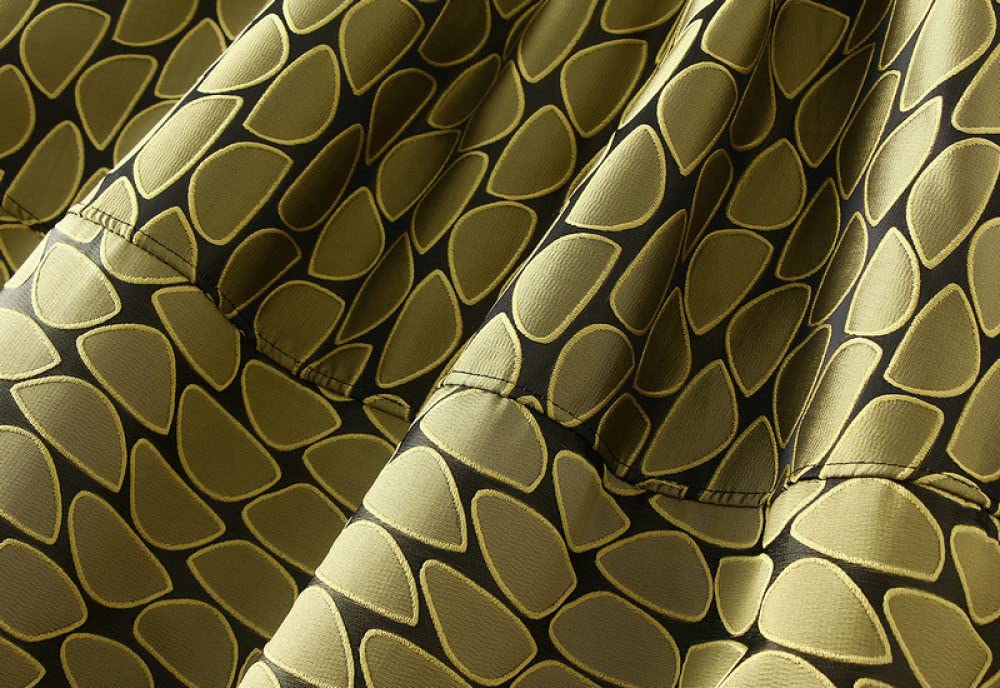 Gonne,Gonna Longuette da Donna Gonna A Ombrello A Pieghe in Jacquard A Vita Alta Gialla Elastica Boho A-Line Altalena Gonne Lunghe al Ginocchio Arricciate per Ragazze Signore,L