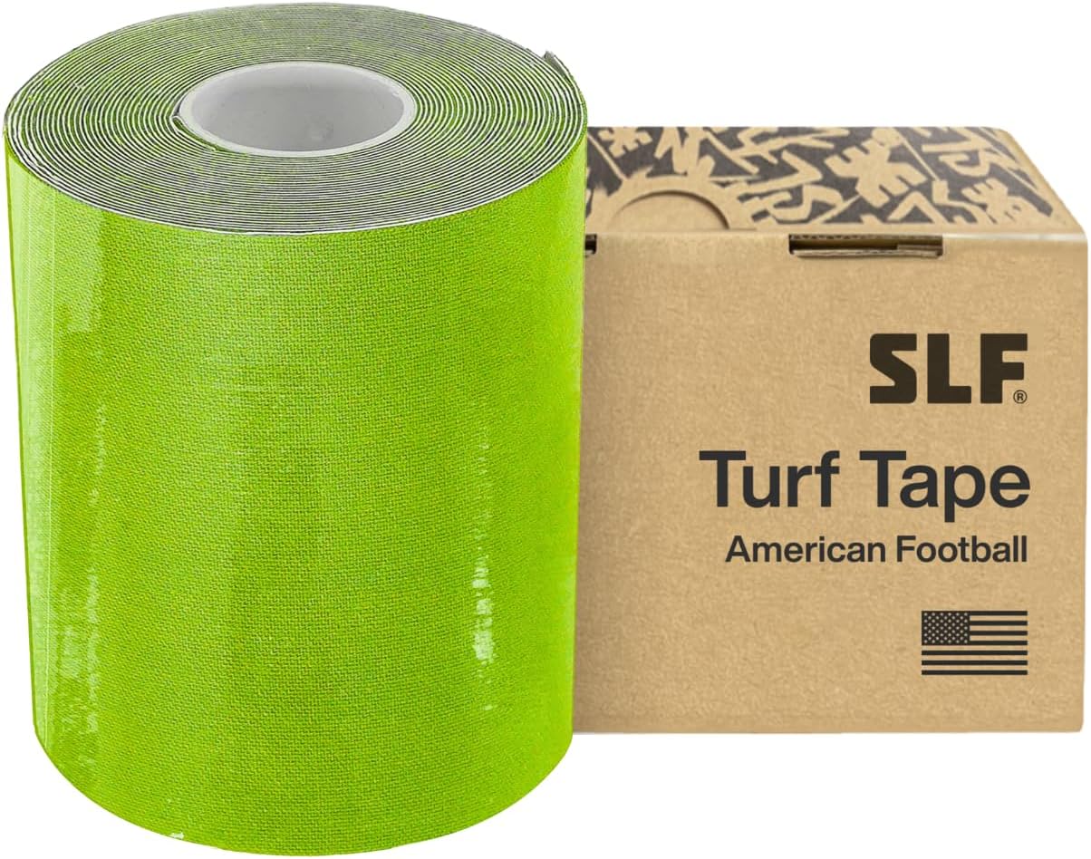 SLEEFS Hot Green Turf Tape Football - Extra Wide Waterproof Sports Athletic Tape - Flexible Breathable Ultra Sticky for Arms, Wrists, Ankles, Injuries - Lacrosse, Soccer, Baseball, Basketball