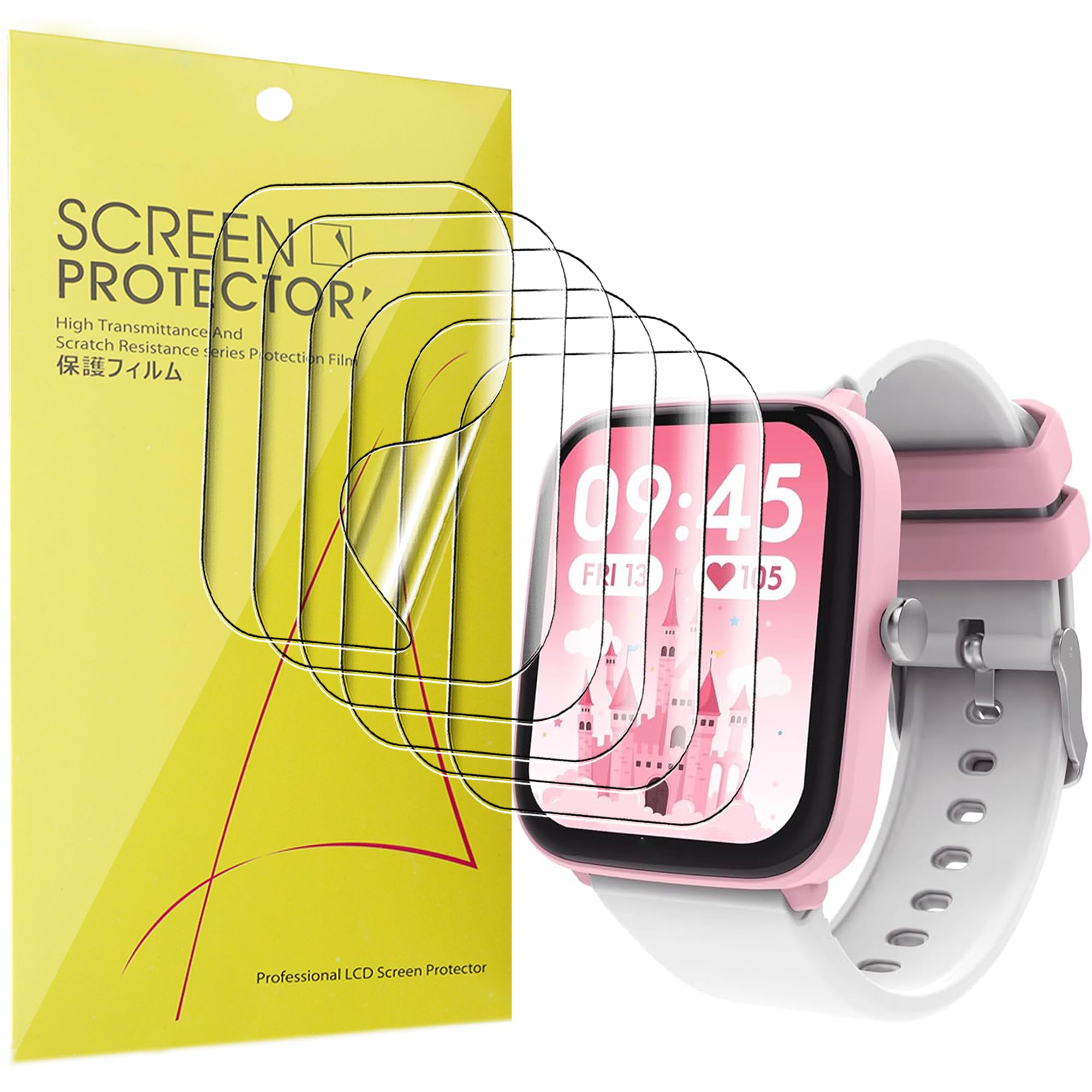 Lamshaw Compatible with ICE WATCH Smart Watches Screen Protector, Full Coverage TPU Clear Film Compatible with Ice Smart Junior 3.0-1.75 inches (TPU-6Pack)