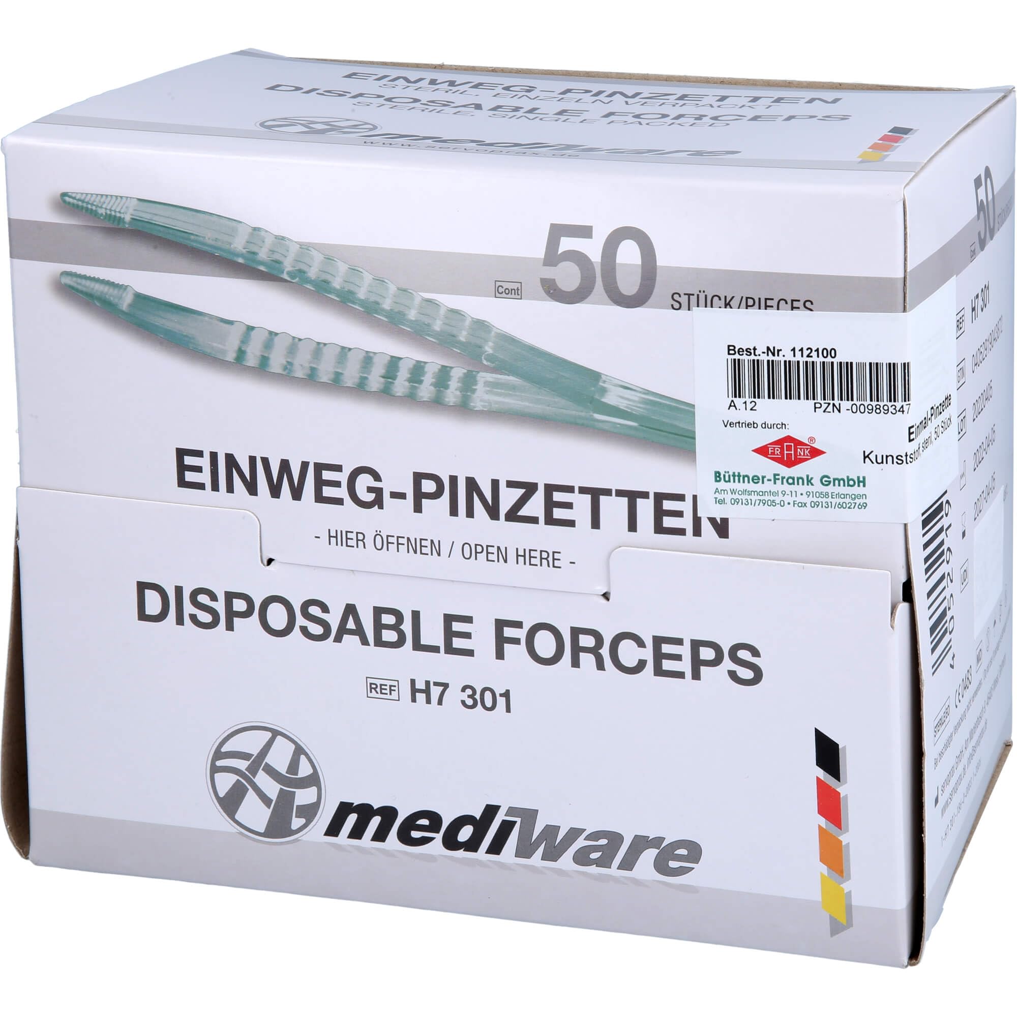 Pince à épiler une fois stérile, 50 St