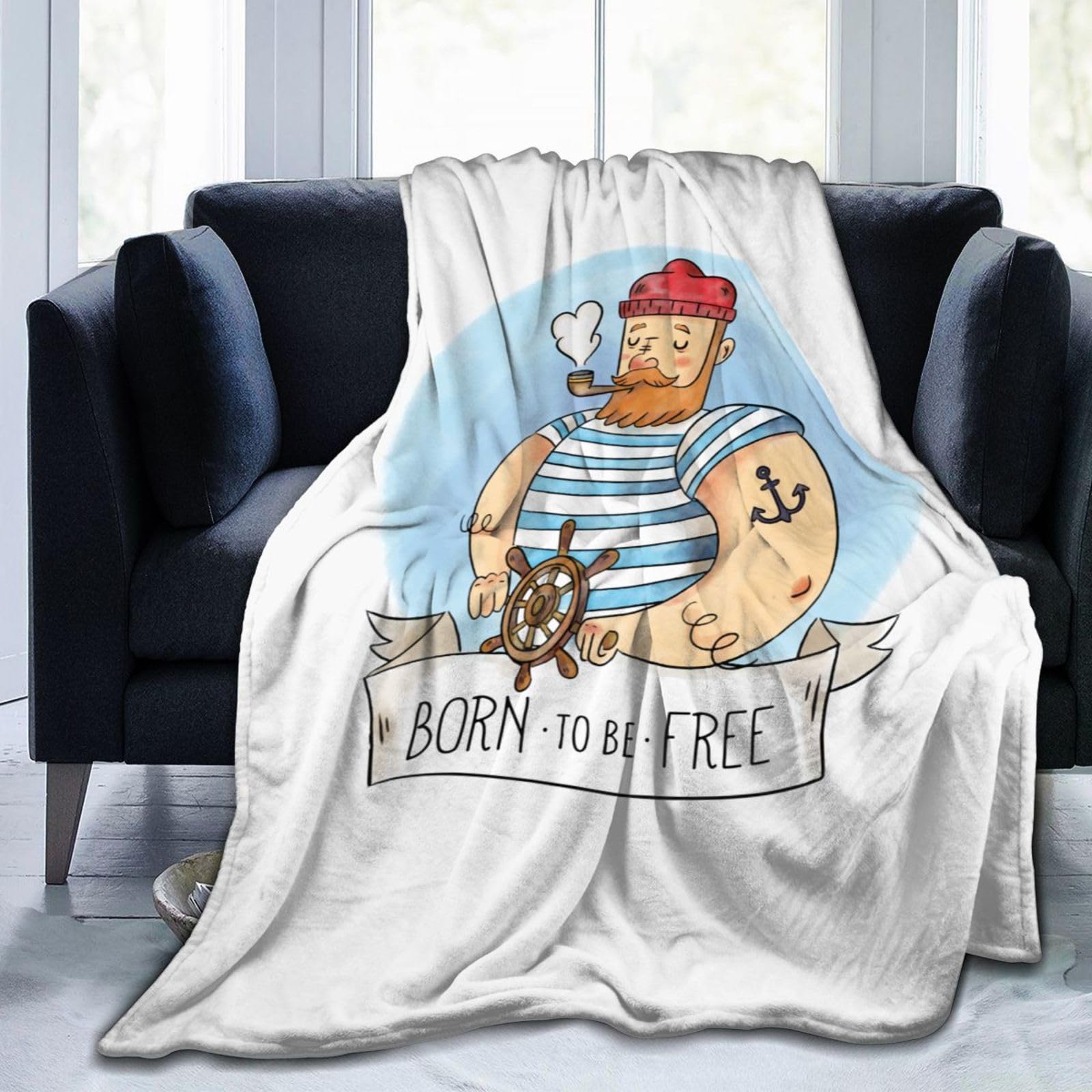 Amazon.com: Sailor Man Smoking A Cigarette Throw Blanket 50