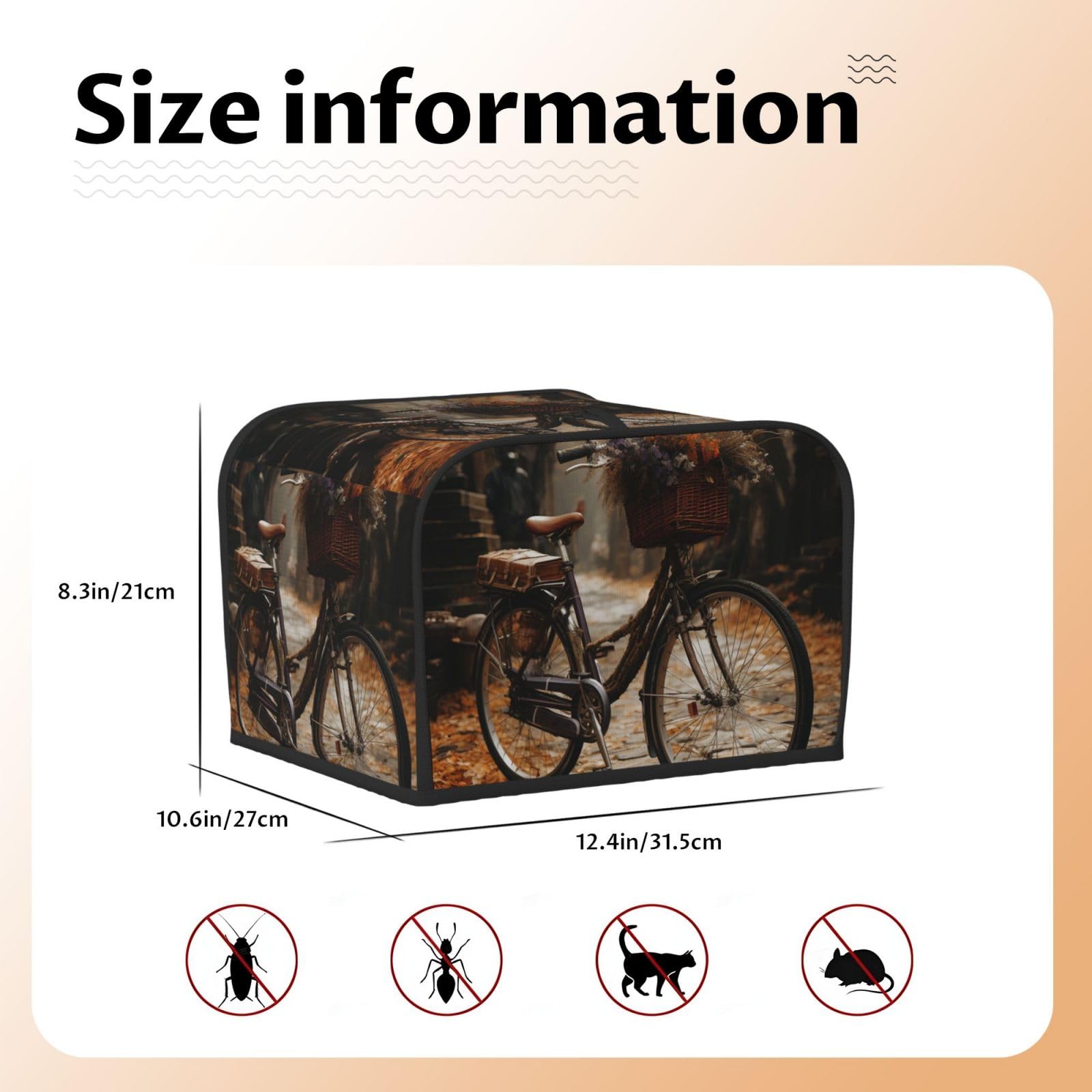 4 Slice Toaster Cover with Two Pockets for Storing knife Super Soft Appliance Covers Bicycle Dust Cover for Kitchen Small Oven-Cover Kitchen Bread Machine Protector Covers