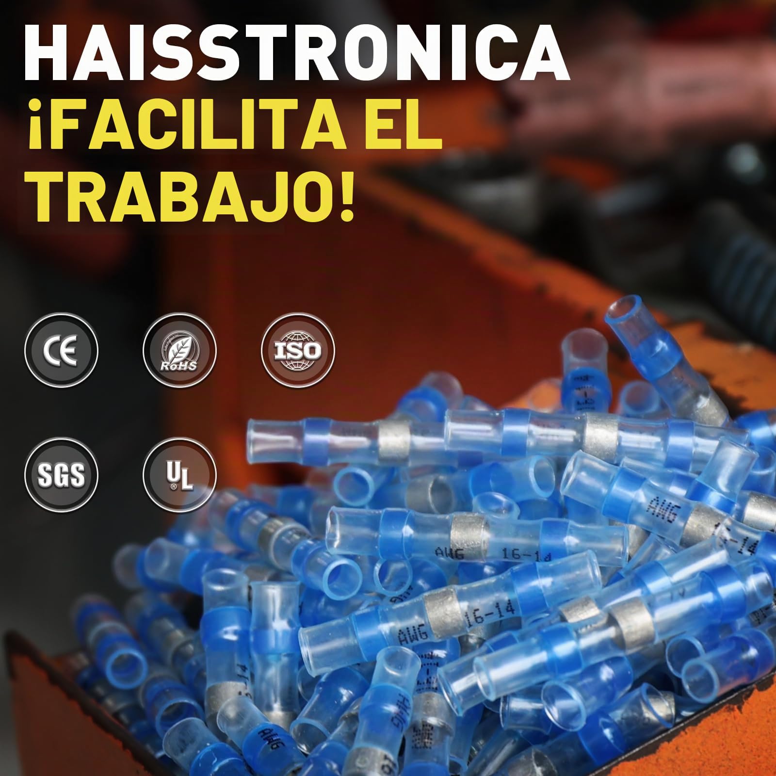 haisstronica Conectores de cable con sellado de soldadura de 340 piezas: conectores de cable termorretráctiles de grado marino: terminales de cable de empalme a tope