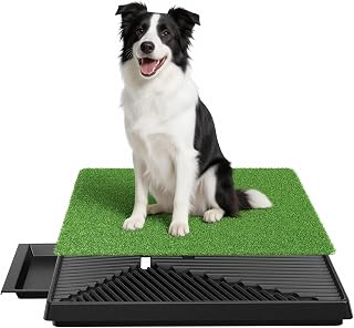 Fudajo Welpen Hundetoilette mit Gras 63x51cm – Hundeklo mit Kunstrasen als Trainingsunterlage für Welpen und Hunde