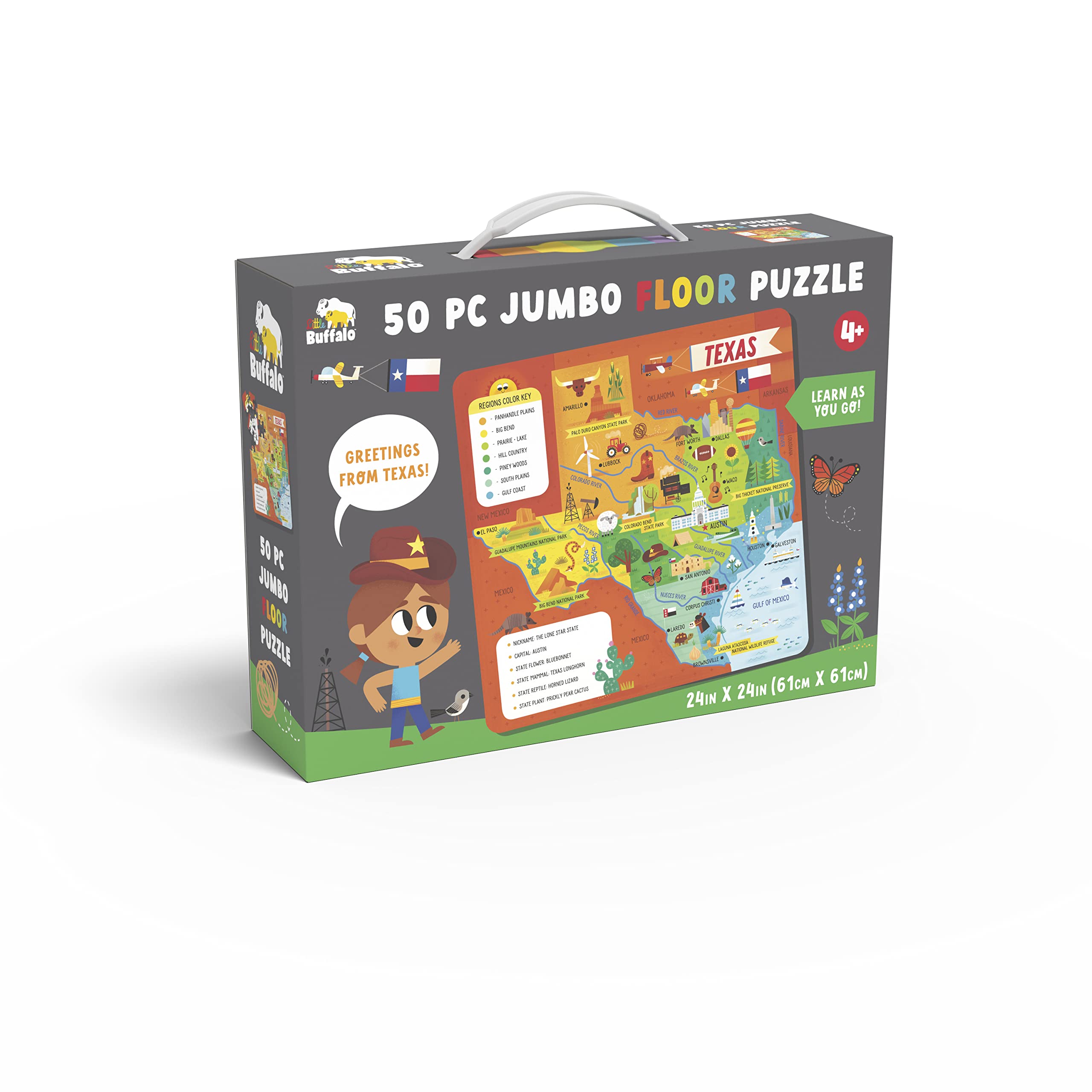 Little Buffalo - Learning & Education - State Puzzle: Texas for Kids Ages 4 and Up