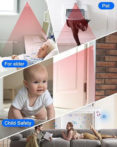 Miniatura 2 de Buscador inalámbrico para cuidadores, alarma con sensor de movimiento, alarma de cama interior para adultos mayores, alarmas de puerta para