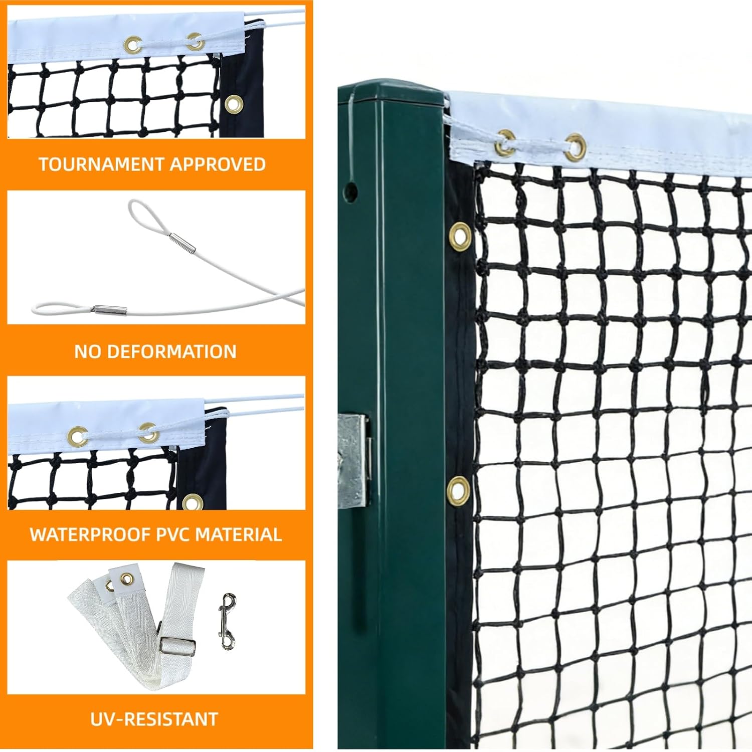 Professional Tennis Net with All Standard Outdoor Indoor Tennis Posts