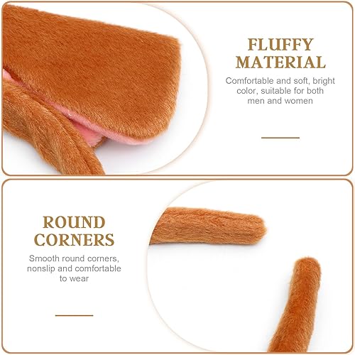 Miniatura 5 de VALICLUD 4 diademas de orejas de animal, diadema de orejas de cachorro, diadema decorativa para fiesta, accesorios de disfraz de cosplay