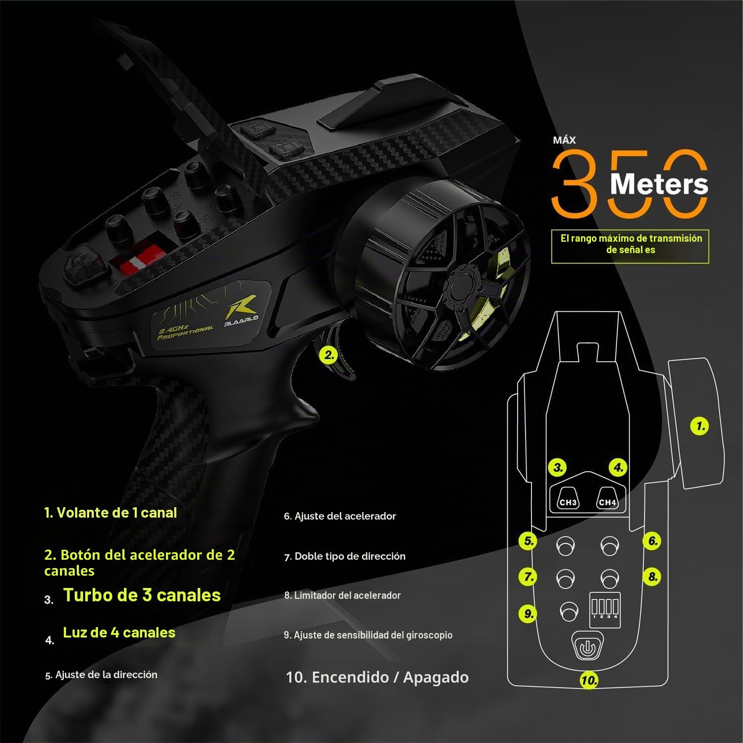 CROBOLL RLAARLO 1/10 Brushless RC Coche para adultos con Gyro, Max 80 km/h Rally Coche de Rally Rápido, 2.4GHz All Terrain RC Drift coche a distancia