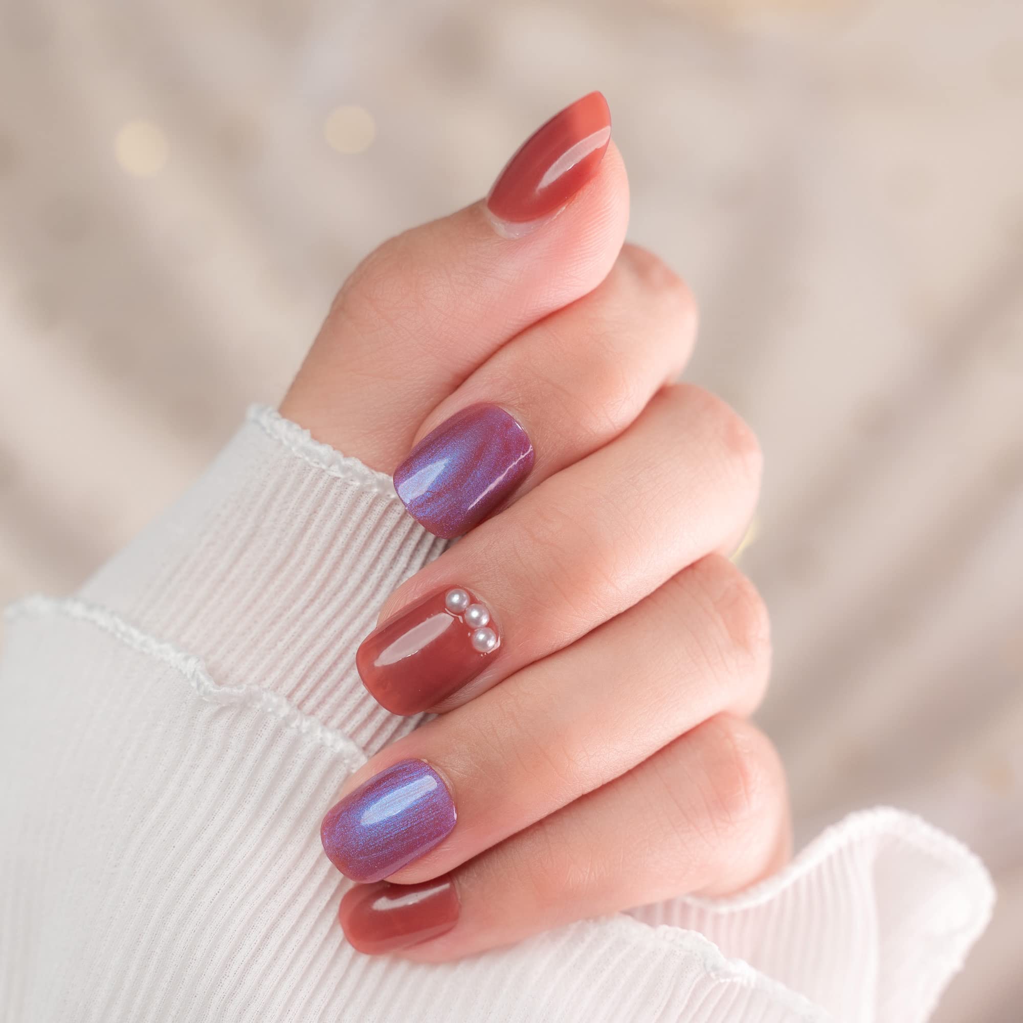 ３ｄメタルデコレーション ゴールド粉 パールムーンデコレーション 24pcs で気质の高い淑女 偽の爪 ネイルチップ 全店販売中