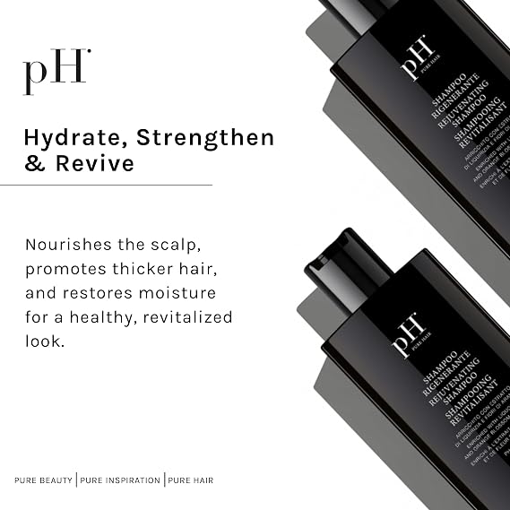 شامبو نمو الشعر المجدد من pH PURE HAIR لعلاج ترقق الشعر وفقدانه - تركيبة شامبو طبيعية خالية من الكبريتات مع مستخلصات عرق السوس وزهر البرتقال - 8.45 أونصة