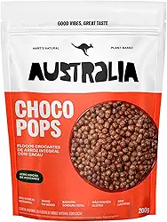Hart's Natural ChocoPops Australia Chocolate | Cereal Matinal Sem Adição de Açucar, Sem Glúten, Sem Lactose, Vegano | 100% Natural | Alto em Fibras | 200g