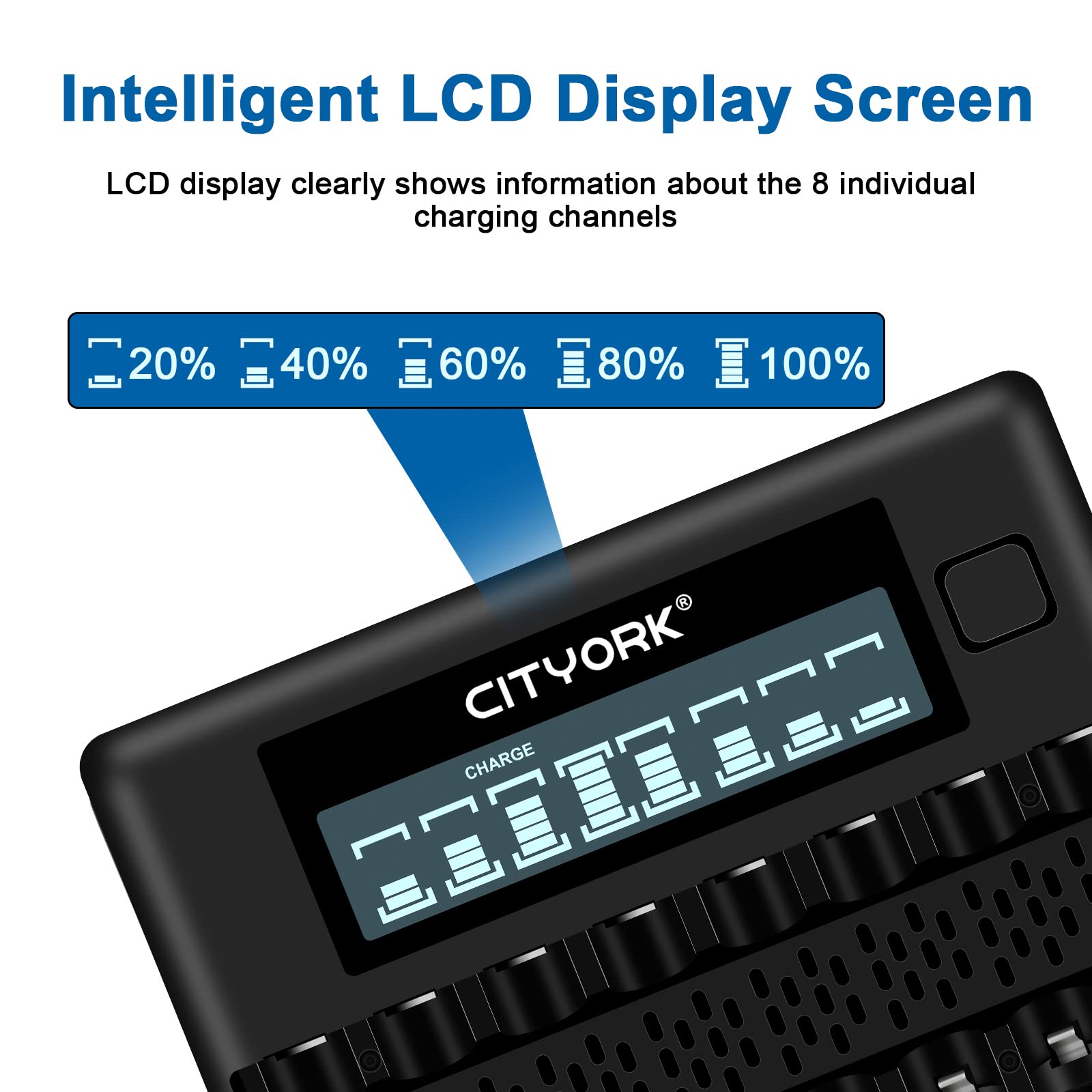 Caricabatterie Per Pile AA AAA 8 Slot - Schermo LCD E Ricarica Rapida USB - Foto 2