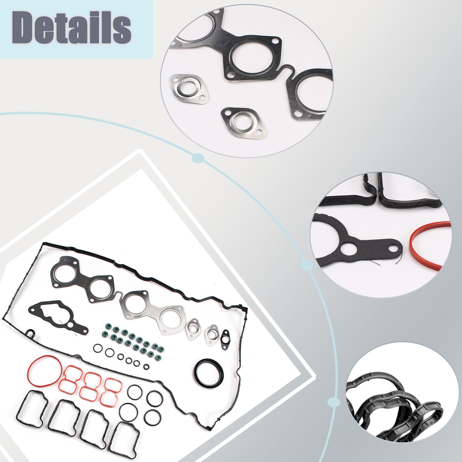 C180 C250 E250 SLK250 Gasket Valve Cover Gasket Set For Mercedes Benz C180 C250 E250 SLK250 1.8L M271 Turbo Engine Mercedes C180 SLK250 Gasket - Foto 4